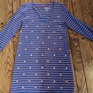 Lilly Pulitzer embellished blue/pink stripe shift